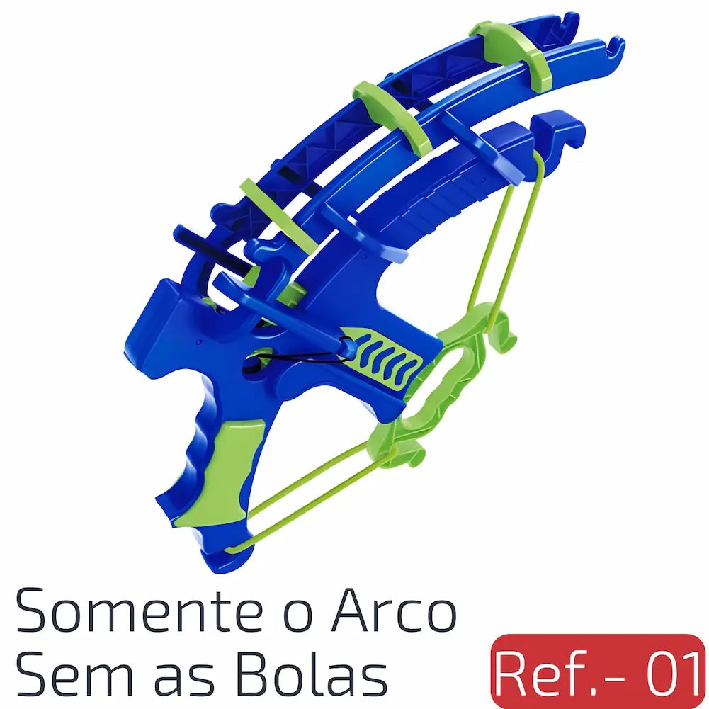 Ref. 01 Imagem mostrando somente o arco de brinquedo azul e verde, sem as bolas. Ideal para jogos de tiro ao alvo.